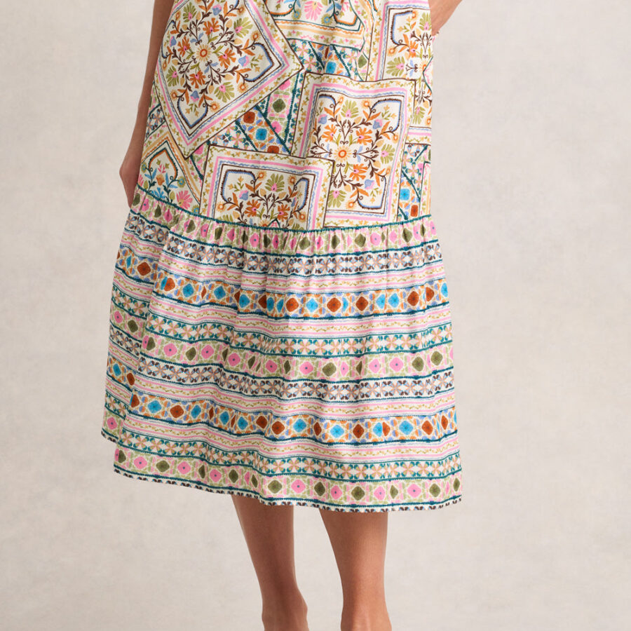Tier Skirt - Tile Print